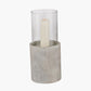 Stone Grey Metal and Clear Glass Hurricane
