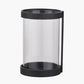 Black Ribbed Metal and Clear Glass Hurricane Large