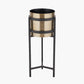 Brass and Matt Black Metal Floor Planter Large