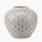 Barbier White Art Deco Fan Ceramic Vase