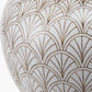 Barbier White Art Deco Fan Ceramic Vase