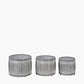 S/3 Galvanised Zinc Round Planters