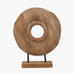 Natural Handcarved Mango Wood Circular Ornament