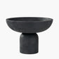 Black Handcarved Mango Wood Bowl with Raised Base