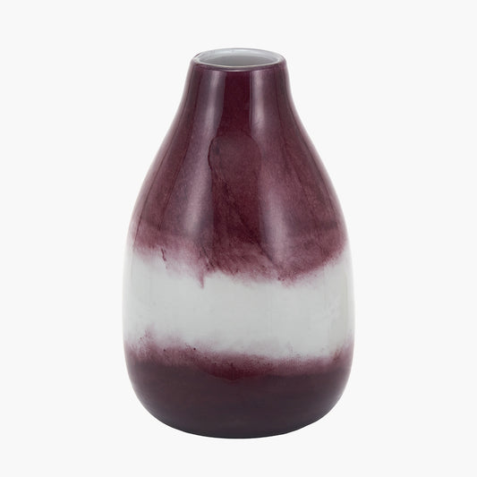 Juno Deep Plum Ombre Glass Vase