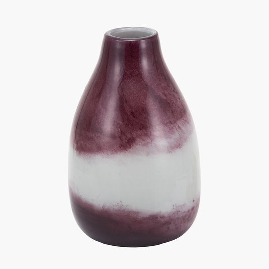 Juno Deep Plum Ombre Glass Vase