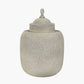 Raj Stone Grey Hammered Metal Urn Vase with Lid