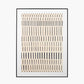 Natural Canvas with Black Stripe Pattern and Black Frame
