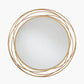 Antique Gold Metal Swirl Round Wall Mirror
