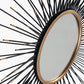 Black and Gold Metal Starburst Design Round Wall Mirror