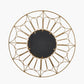 Gold Metal Cane Design Round Wall Mirror