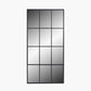 Dark Grey Metal 12 Section Floor Mirror