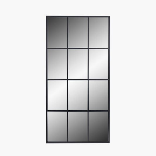 Dark Grey Metal 12 Section Floor Mirror