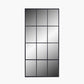Dark Grey Metal 12 Section Floor Mirror