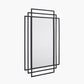 Black Metal Art Deco Rectangular Wall Mirror