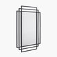 Black Metal Art Deco Rectangular Wall Mirror