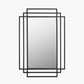 Black Metal Art Deco Rectangular Wall Mirror