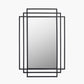 Black Metal Art Deco Rectangular Wall Mirror