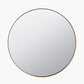 Brushed Gold Metal Slim Frame Round Wall Mirror Small