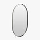 Brushed Silver Metal Slim Frame Oval Wall Mirror