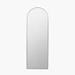 Brushed Silver Metal Slim Frame Arch Floor Mirror