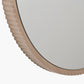 Natural Oak Wood Veneer Textured Edge Round Wall Mirror