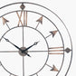 Graphite and Gold Metal Round Wall Clock Large