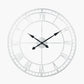 Antique Silver Metal Round Wall Clock Large
