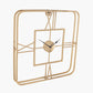 Gold Metal Double Framed Square Wall Clock
