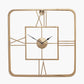 Gold Metal Double Framed Square Wall Clock
