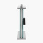Silver Metal and Glass Floating Clock Face Square Table Clock