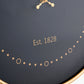 Black Face and Antique Brass Metal Wall Clock