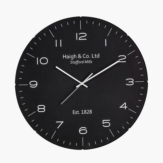 Black and Silver Dome Glass Wall Clock