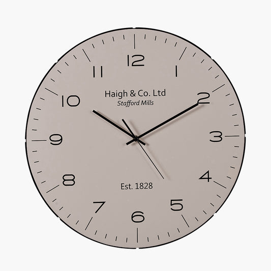 Cream and Black Dome Glass Wall Clock