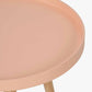 Halston Apricot Wood Veneer and Natural Pine Wood Side Table