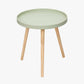 Halston Sage Green Wood Veneer and Natural Pine Wood Side Table