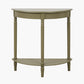 Heritage Olive Pine Wood Half Moon Console Table