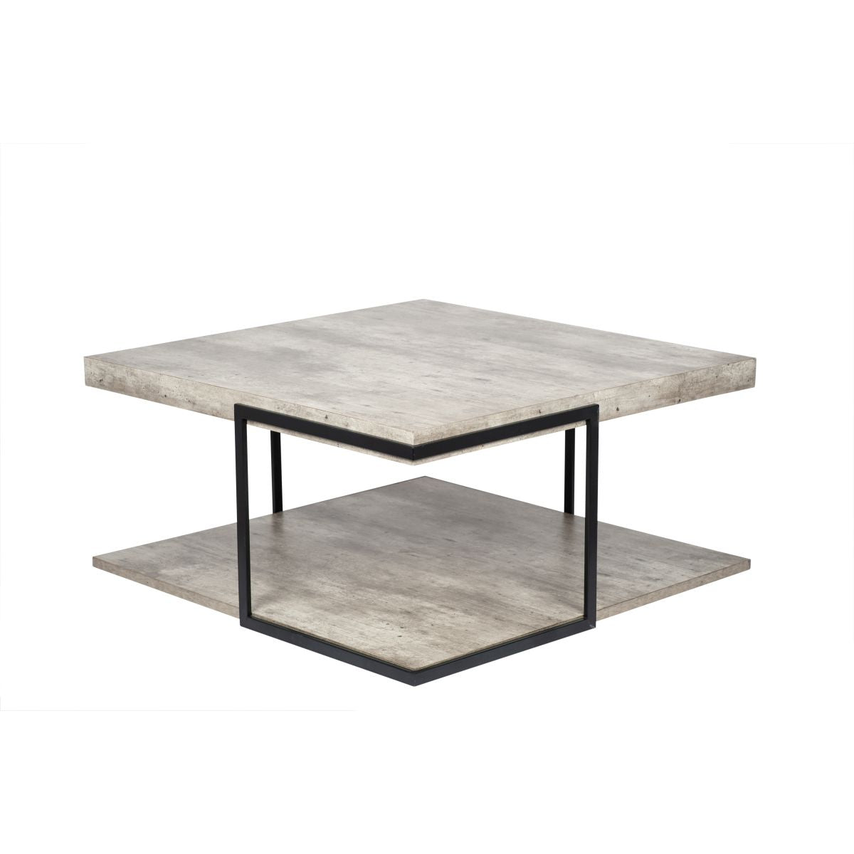 Jersey Concrete Effect MDF and Black Iron Coffee Table
