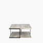 Jersey Concrete Effect Wood Veneer and Black Metal Coffee Table