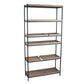 Gallery Natural Wood Veneer and Black Metal 5 Shelf Unit