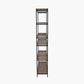 Gallery Natural Wood Veneer and Black Metal 5 Shelf Unit