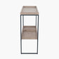 Gallery Natural Wood Veneer and Black Metal 2 Shelf Unit