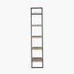 Gallery Natural Wood Veneer and Black Metal 5 Shelf Ladder Unit