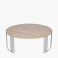 Atri Dark Oak Wood Veneer and Black Metal Coffee Table