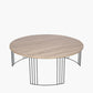 Atri Dark Oak Wood Veneer and Black Metal Coffee Table