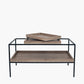 Gallery Natural Wood Veneer and Black Metal Coffee Table