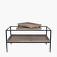Gallery Natural Wood Veneer and Black Metal Coffee Table