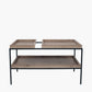Gallery Natural Wood Veneer and Black Metal Coffee Table
