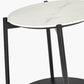 Marchello White Marble Veneer and Black Metal Side Table