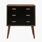 Klee Black Pine Wood 3 Drawer Unit